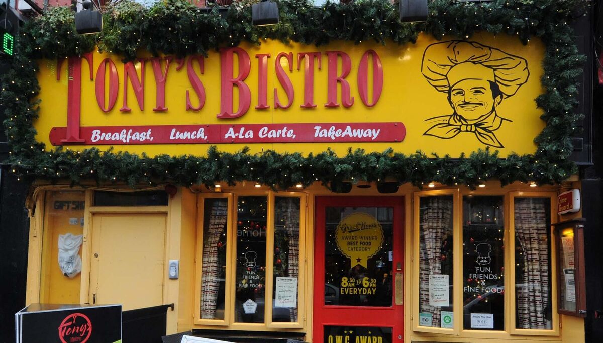 Tony’s yellow and red storefront on North Main Street